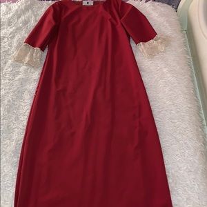 Dainty Jewell’s red maxi dress